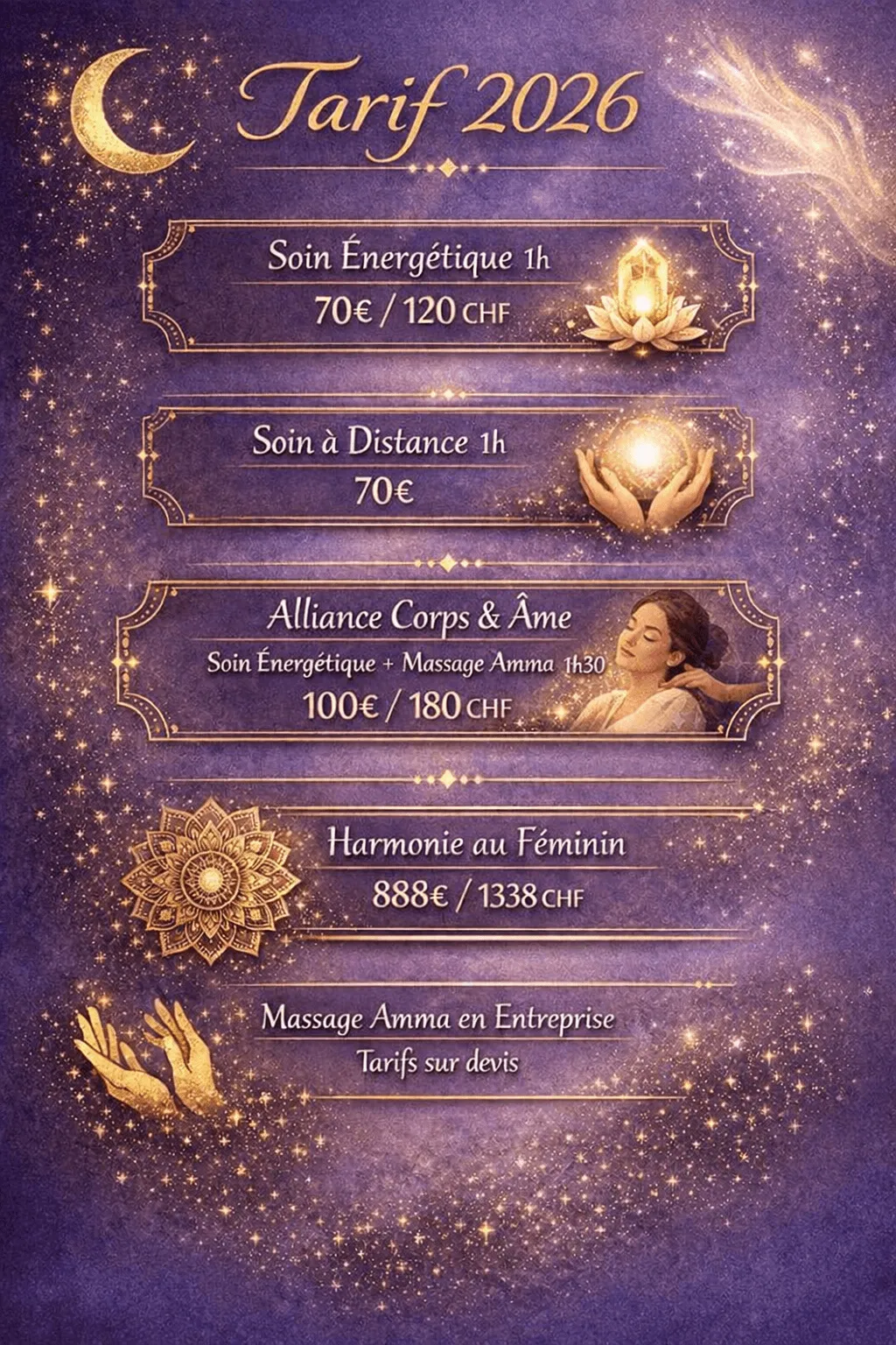 tarifs consultation de soins énergétiques à Annemasse et Genève